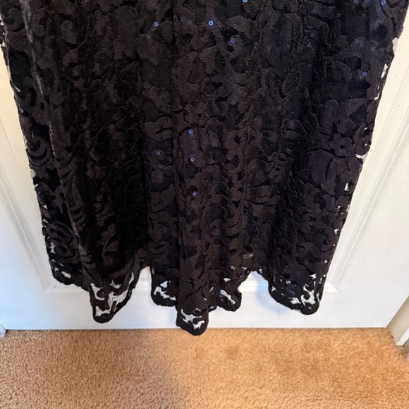 Tadashi Shoji Sequin Navy Blue Sequin Mesh Evening Gown Maxi Dress Size 2 - Picture 7 of 16